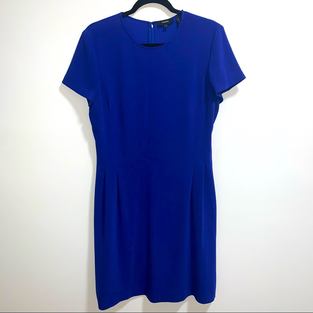 Theory Corset Tee Dress Elevate Crepe In Cobalt